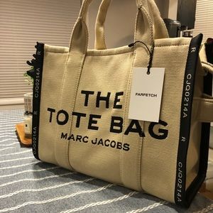 Marc Jacobs Beige Jacquard Tote Bag Small